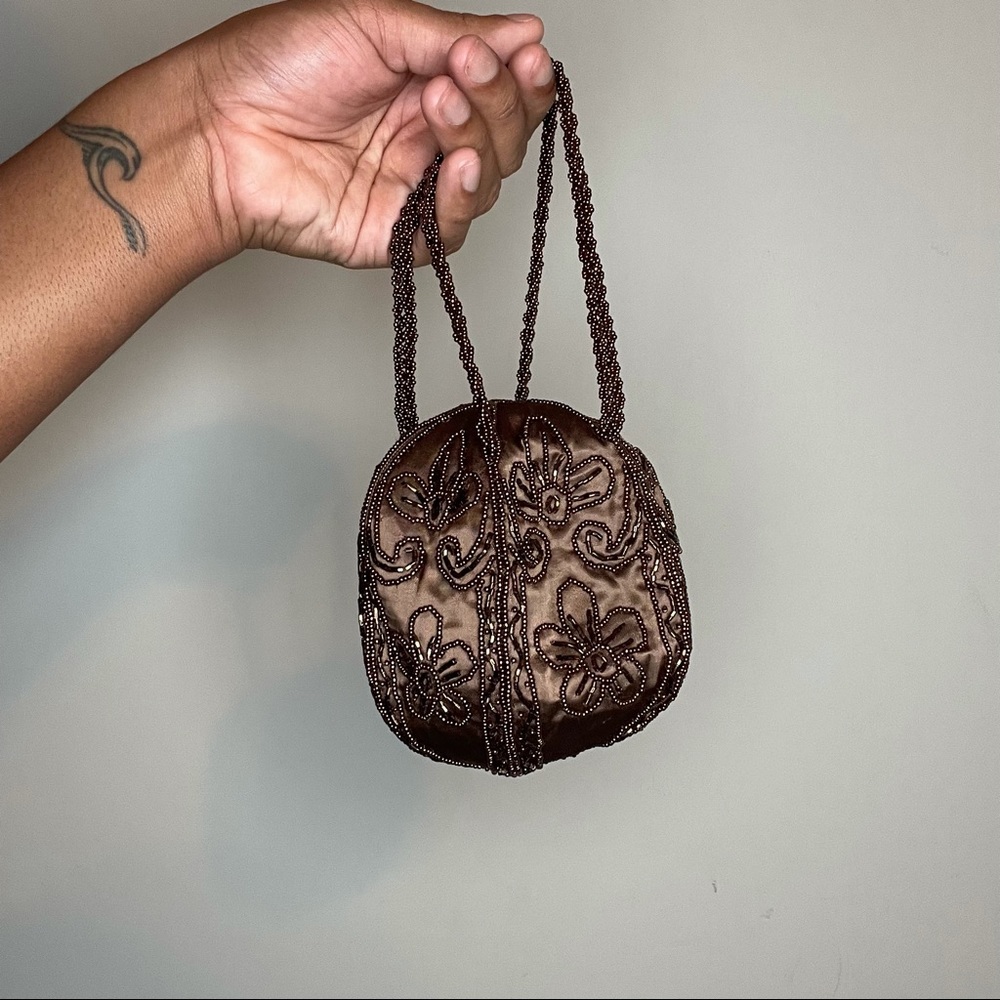 Vintage beaded round bag